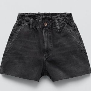 Zara Paperbag Denim Shorts NWOT